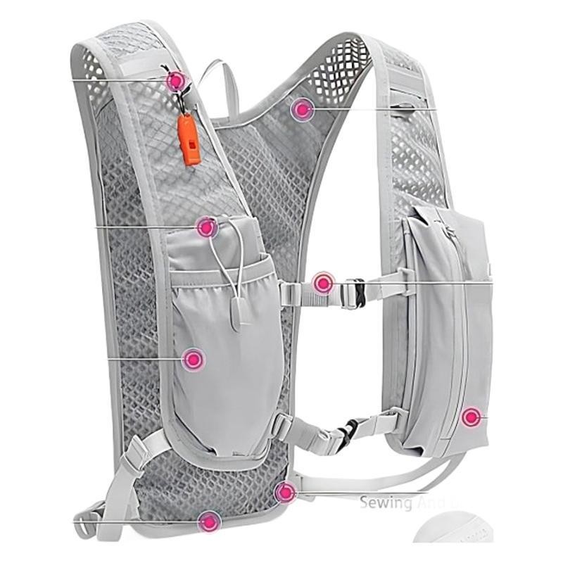 Running Vest Lightweight Hydration Backpack Breathable for Running Cycling Gray
