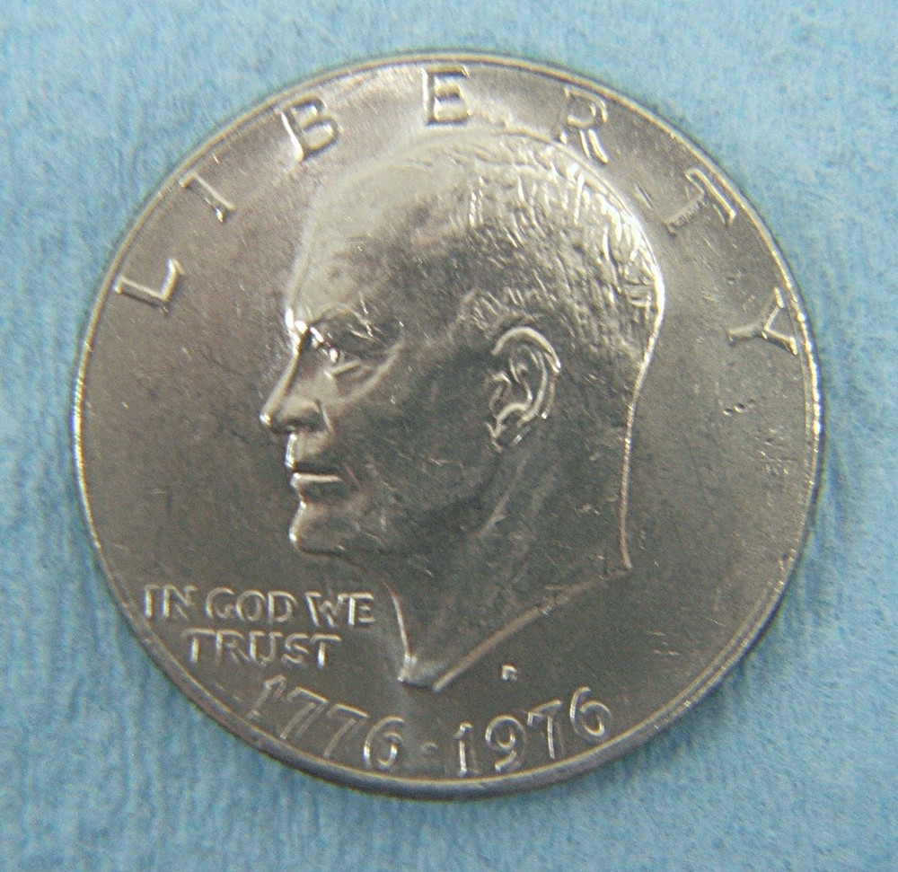 1776-1976-D Eisenhower Silver Dollar with error - mint mark filled in error