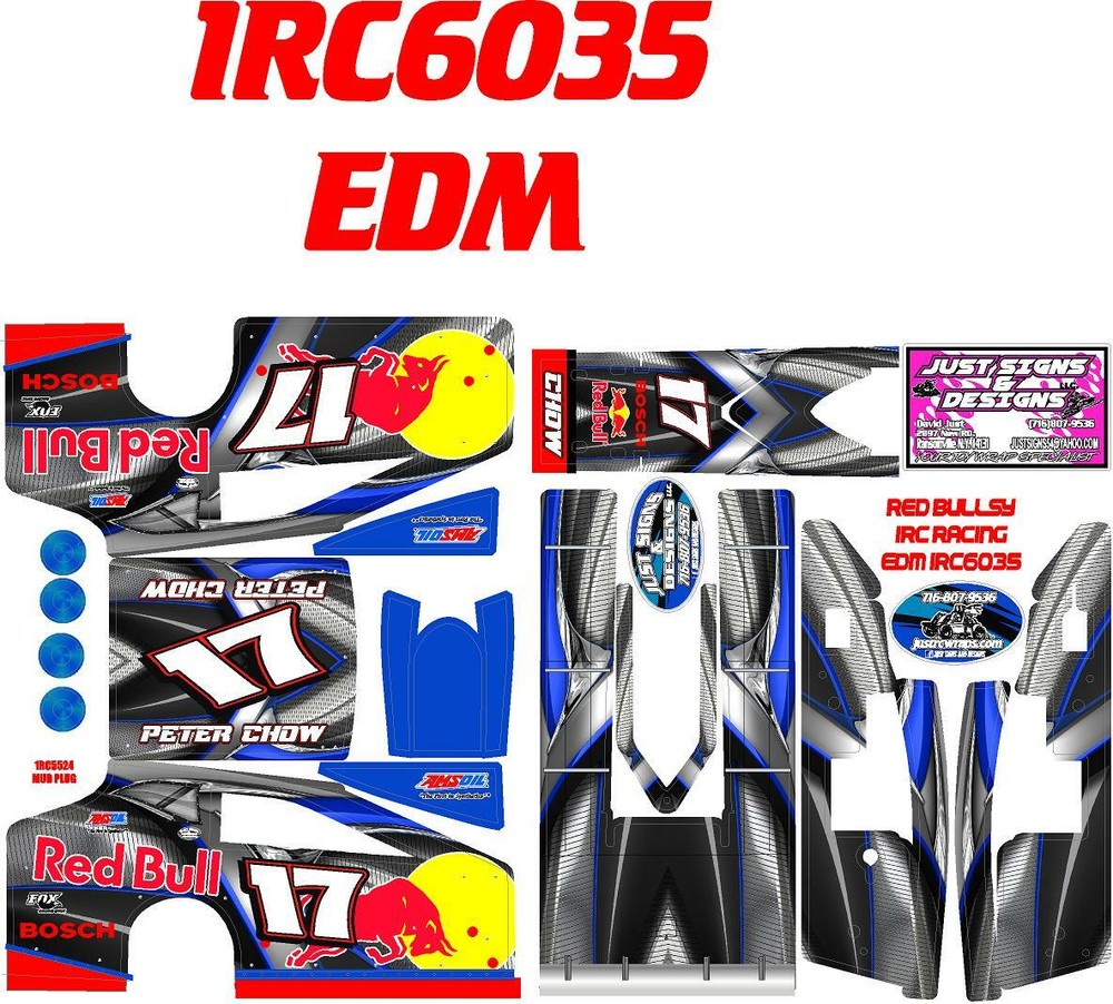 1RC EDM  WRAP SALVAS MUDBOSS 1X18 SCALE ARMOUR RED DRINKS THEME WRAP KIT