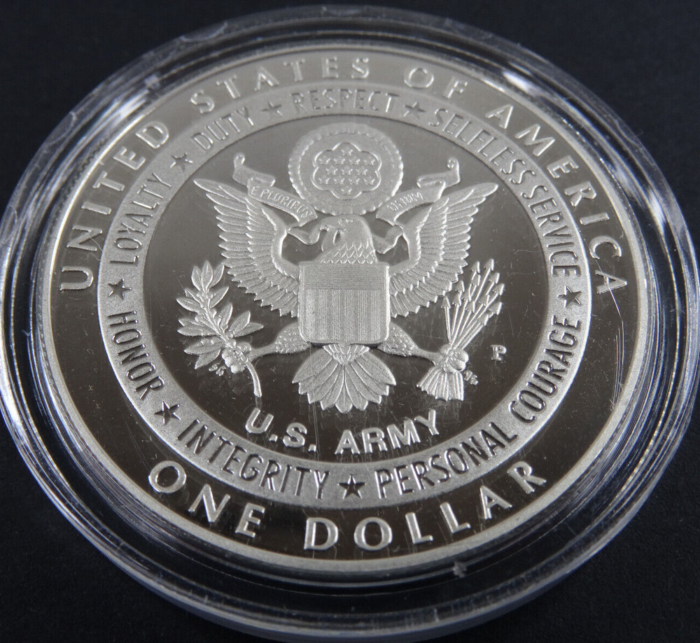 2011-P US Army Proof Silver Dollar US Mint Commemorative $1 Box & COA