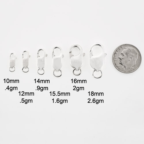 1pc, Sterling Silver 925 Lobster Claw Clasp, Made in Italy Wholesale All Sizes