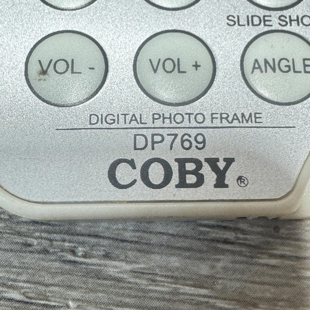 Coby DP769 Digital Photo Frame Remote Control Silver Wireless Tested Works