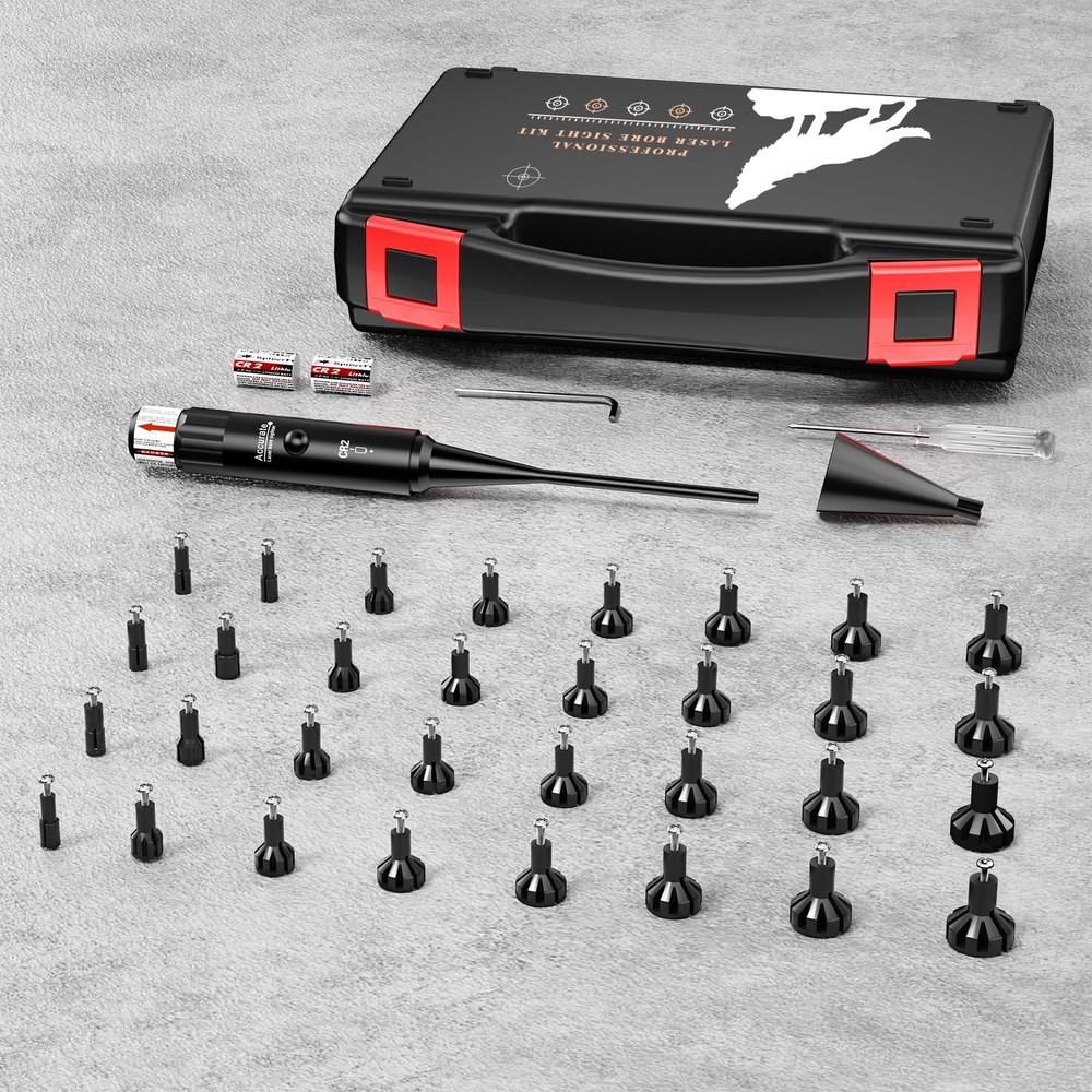 Bore Sight Laser, Professional Red Laser Kit with 32