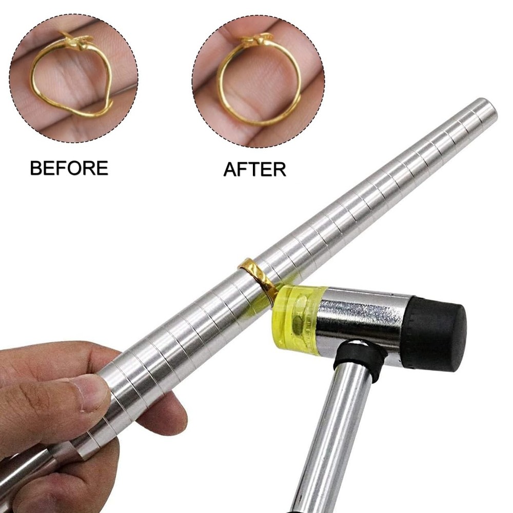 PHYHOO Rould Ring Mandrel Metal Sizer Gauge Set 3pcs-ring sizer tool