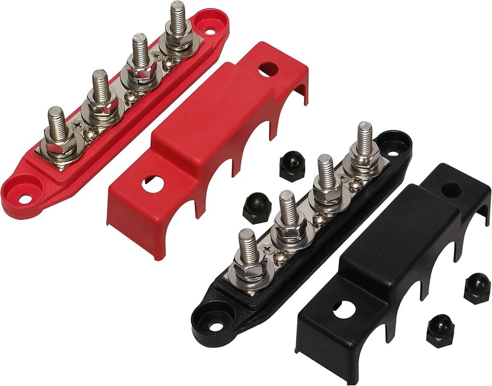 USA-Made 4 Stud 250A Power Distribution Block - Weather-Resistant Design