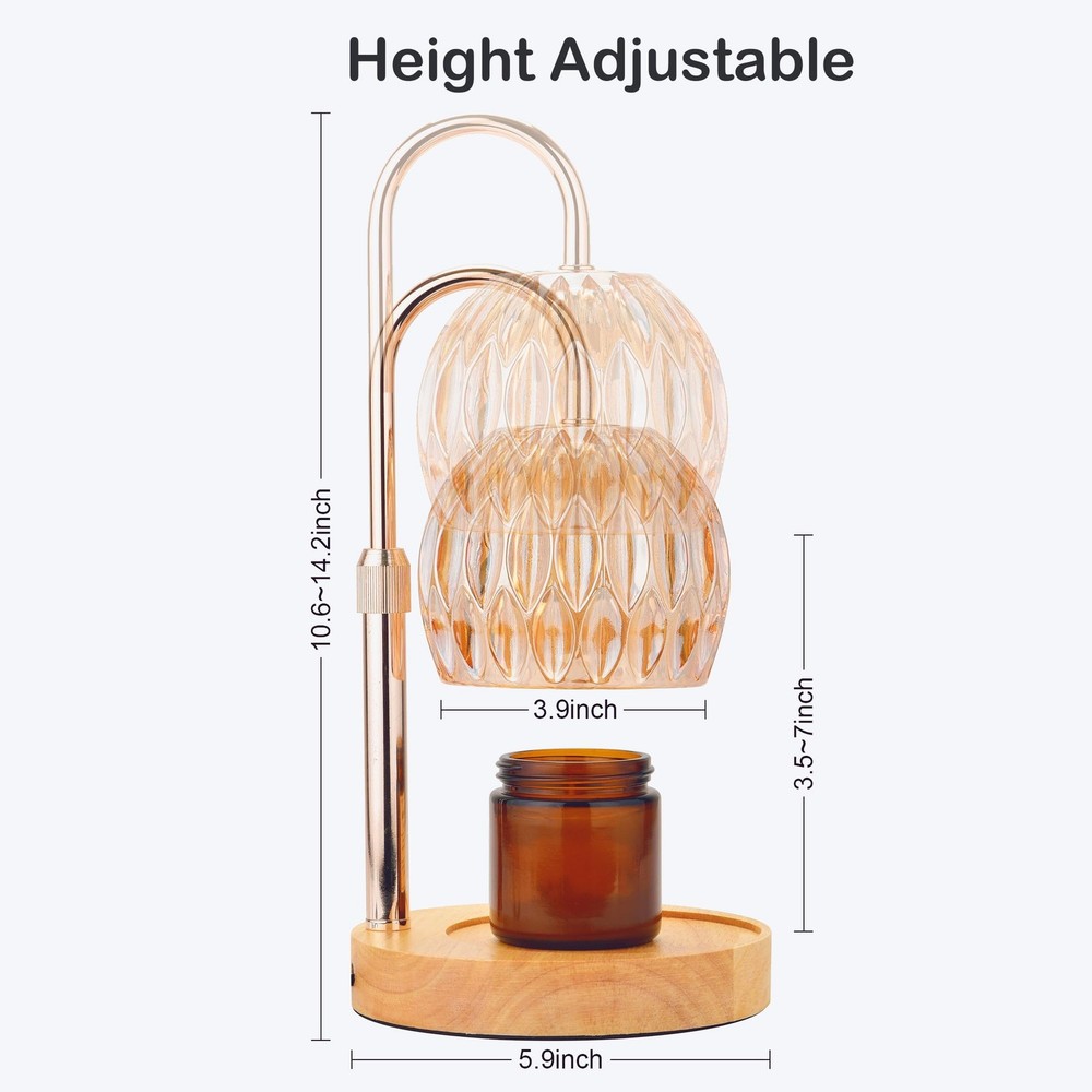 Candle Warmer Lamp with Timer, Adjustable Height Dimmable Candle Warmer,Compa...