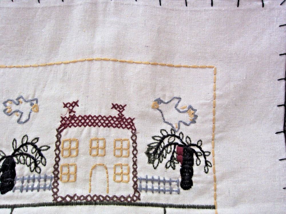 QUILT EMBROIDERED SAMPLER WALL HANGING-HANDMADE!