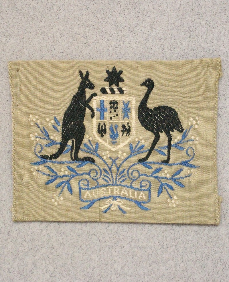 Australian Army Sergeant Major's sleeve rank patch, on khaki