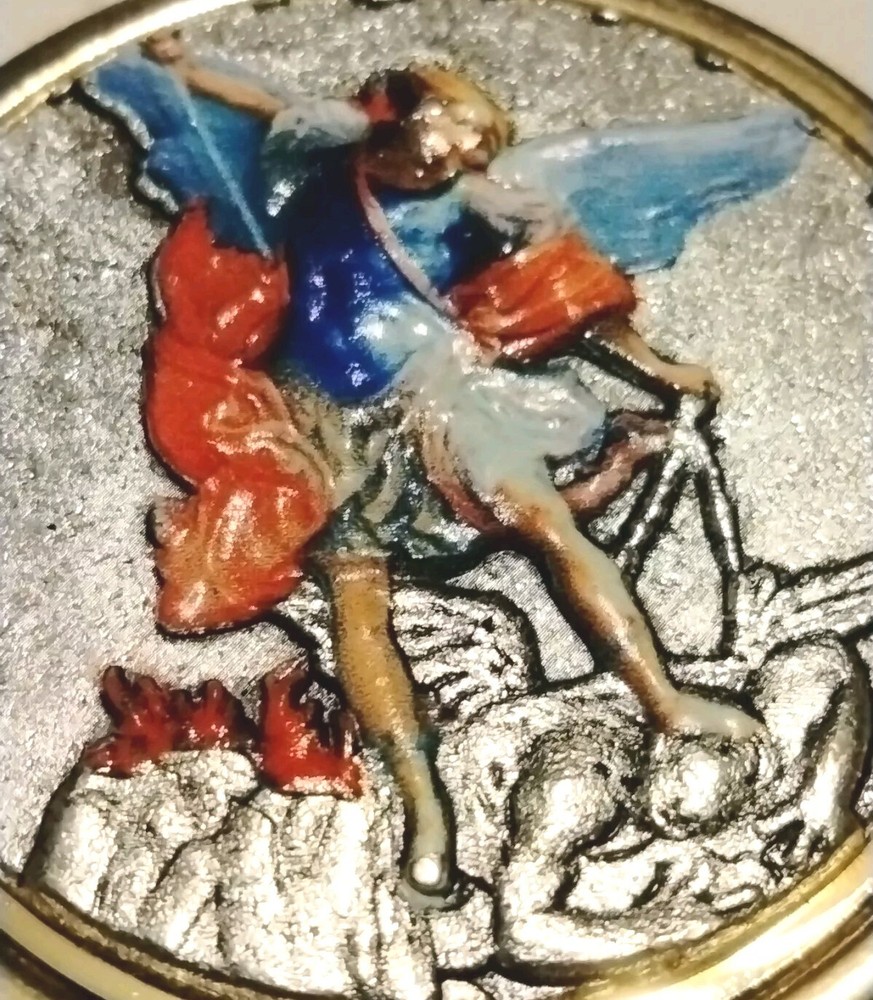 Michael The Archangel Pocket Rosary & Case Excellent Condition