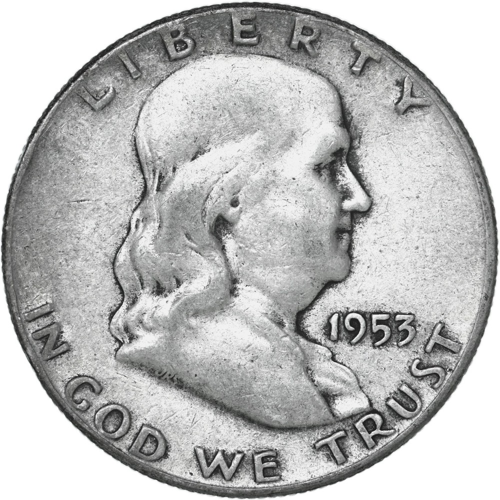 1953 (P) Franklin Half Dollar Fine 90% Silver