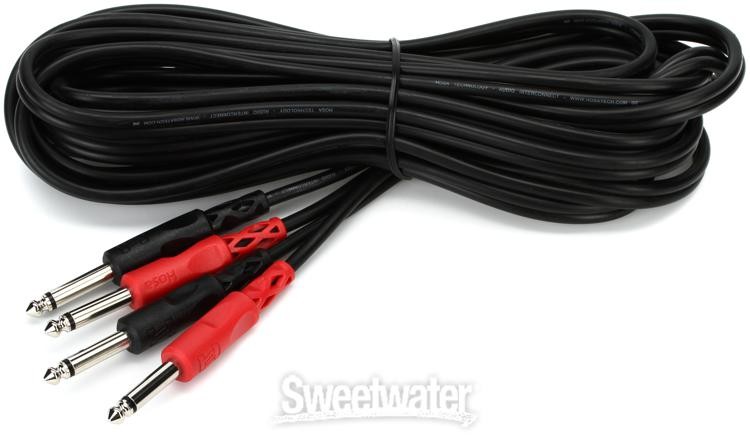 Hosa CPP-206 Stereo Interconnect Cable - Dual 1/4" TS Male to Same - 20'
