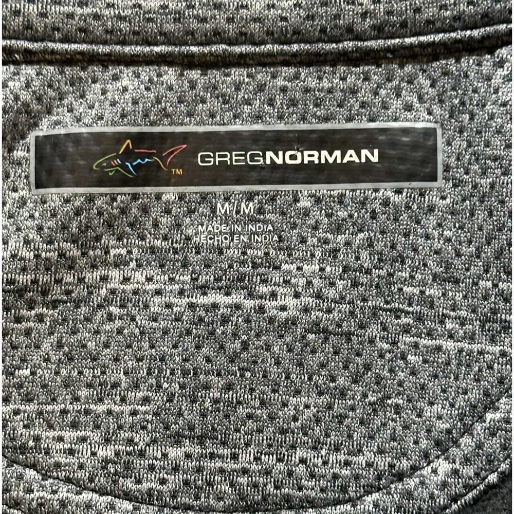 Greg Norman Quarter Zip Pullover Mens Medium Gray Performance Golf Sweater