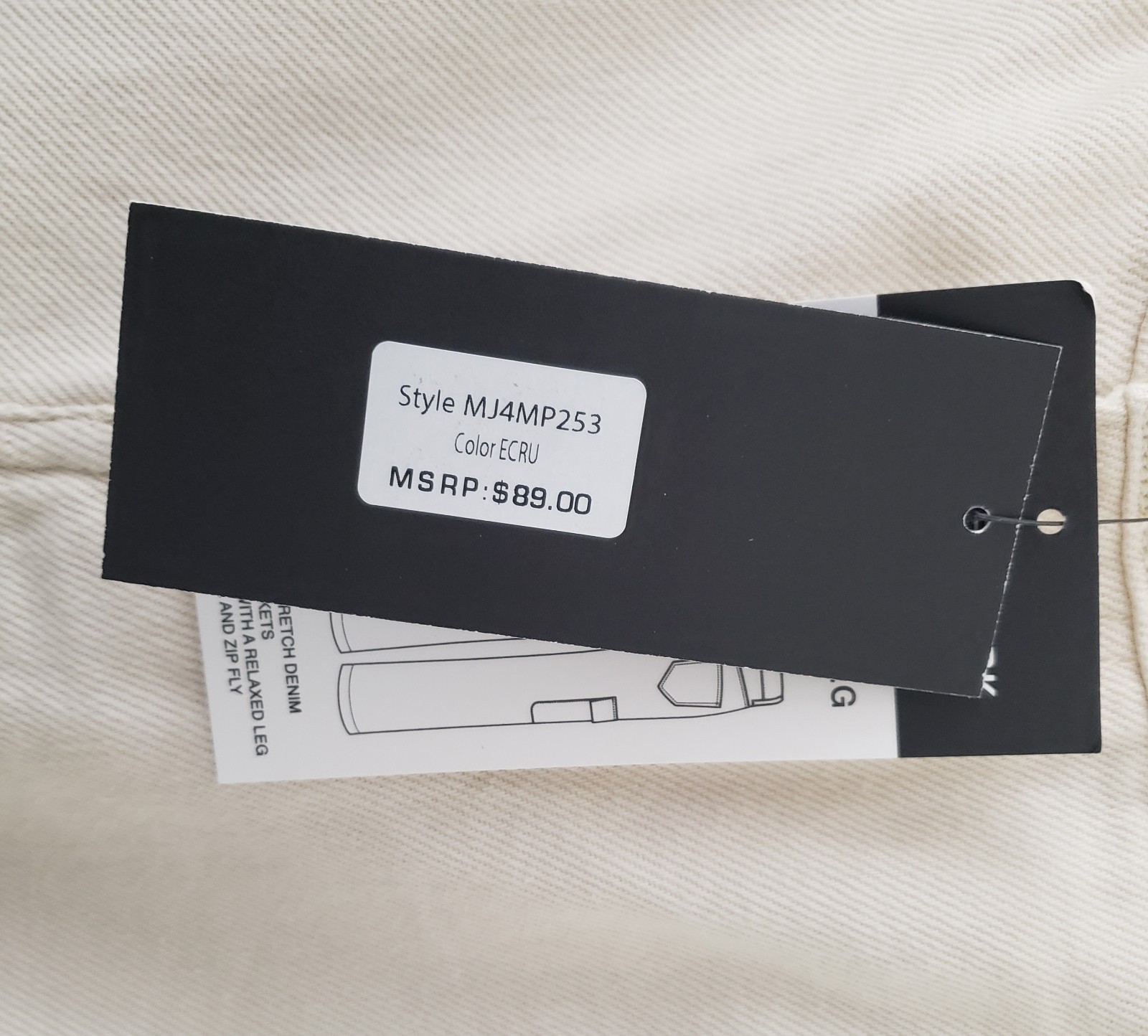 Marc New York Jeans Womens Size 4 Cargo Ecru Denim Cotton High Rise Wide Leg NWT