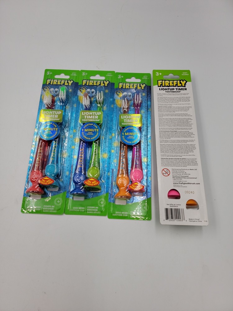 4 Pack Light-up Kids Timer Toothbrush Soft