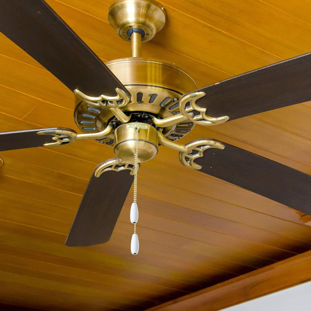 Boao 4 Pieces Ceiling Fan Chain Pulls Extender Wooden Pull White Color