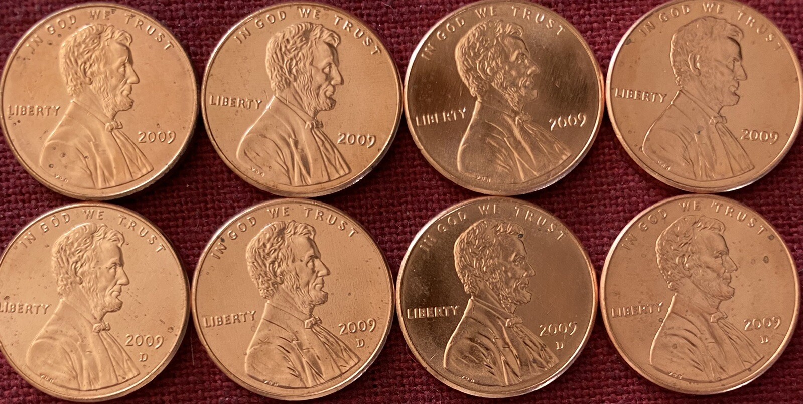 Complete Set Lincoln Bicentennial 2009 Cent Pennies from Mint Rolls P & D Mint