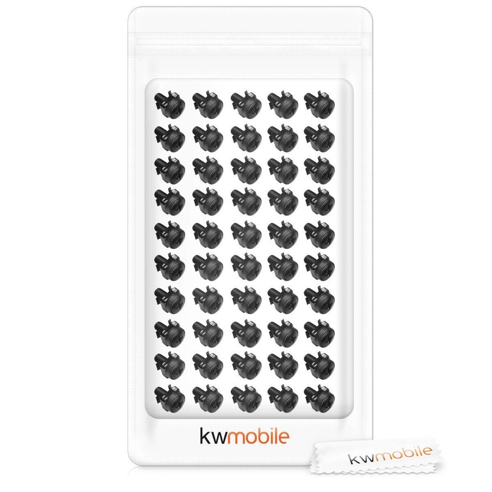 50 Pack M6 Cage Nuts Bolts and Washers Kit - For Patch Panel Rack Mount Equip...
