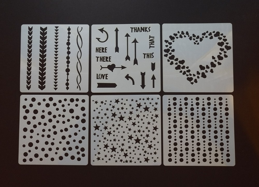 Stencil Set 6 Piece Assortment