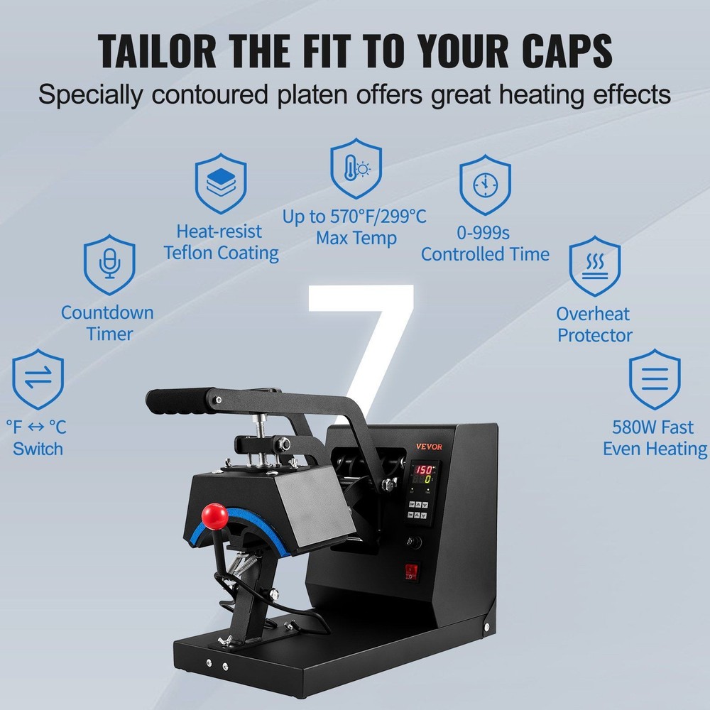 Multi-function Cap Press 4 Heating Plate Sizes with Digital Control