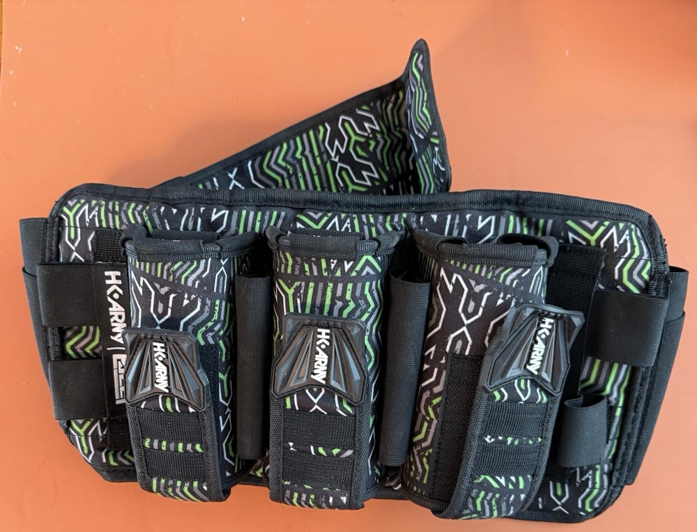 HK Army Eject Paintball Pod Pack Harness Black Green - EXCELLENT