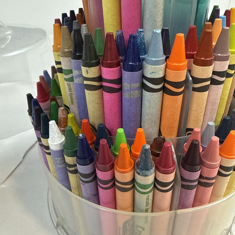 CRAYOLA Telescoping Tower 3-Tier Display Case Sharpener Rare Colors 2000’s