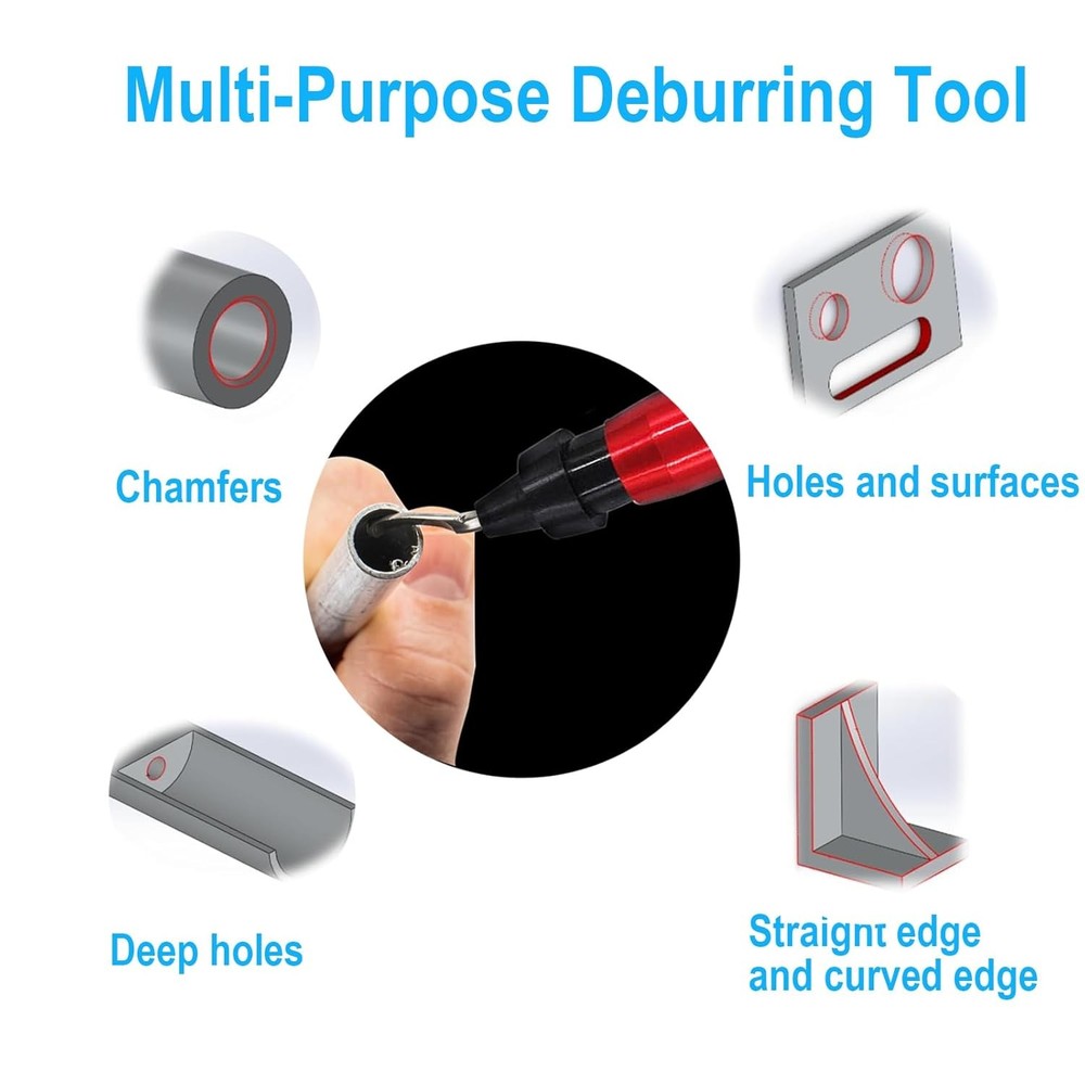 Deburring Tool Kit with 15 Swivel Blades for Metal Plastic