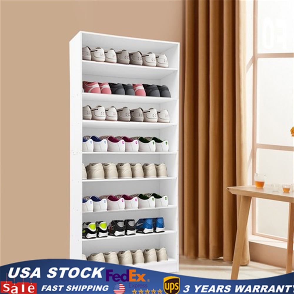 24 Pairs Shoe Rack Organizer 8-Tier Stackable Shoe Storage Cabinet Space Saving