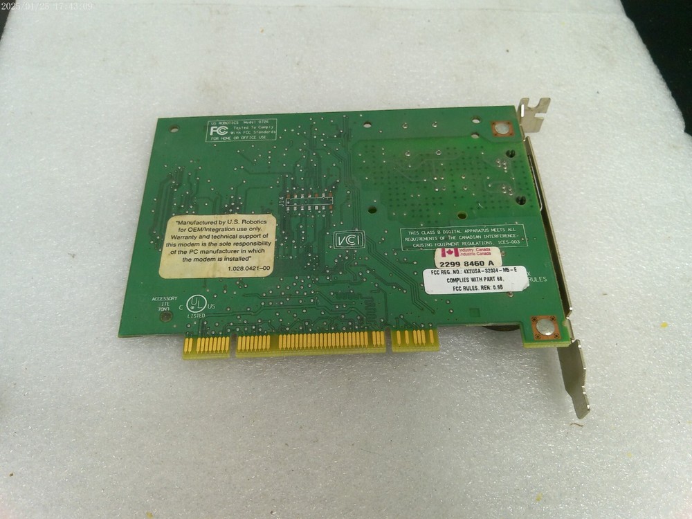 3Com PCI Modem Card 4X2USA-32034-M5-E Model 0726