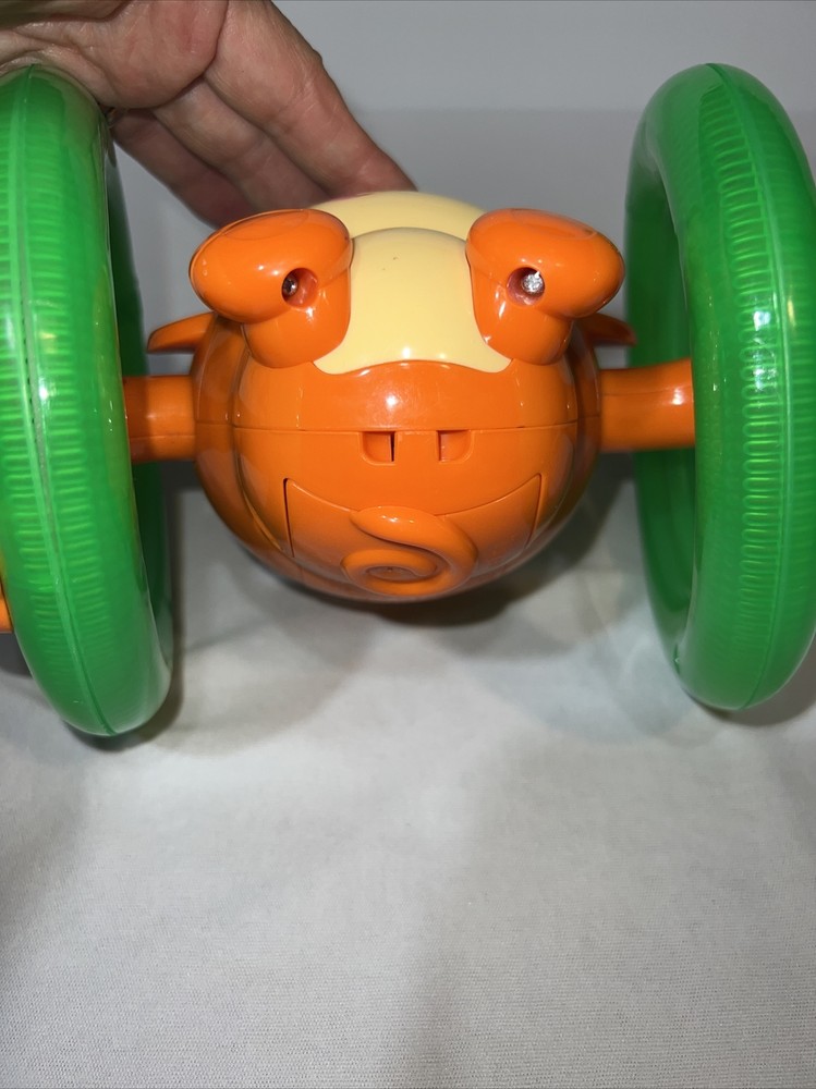 Bright Starts Light Up & Roll Orange Monkey Crawling Developmental Toy EUC
