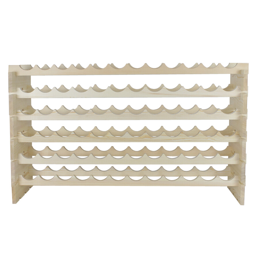 2PCS 72 Bottles Wine Rack Holder Stackable Storage 6 Tier Solid Wood Display
