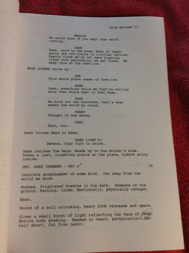ORIGINAL SCRIPT BACKWOODS HAYLIE DUFF RYAN MERRIMAN DANNY NUCCI