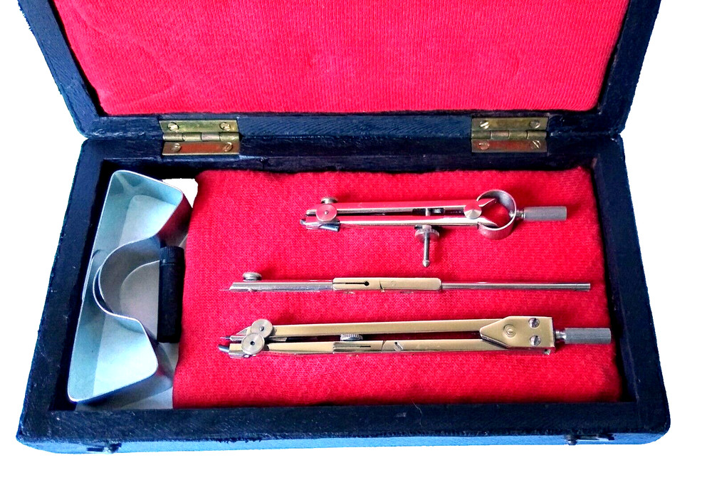 Vintage / Antique Technical Drawing / Draughtsman / Engineering / Compass Set