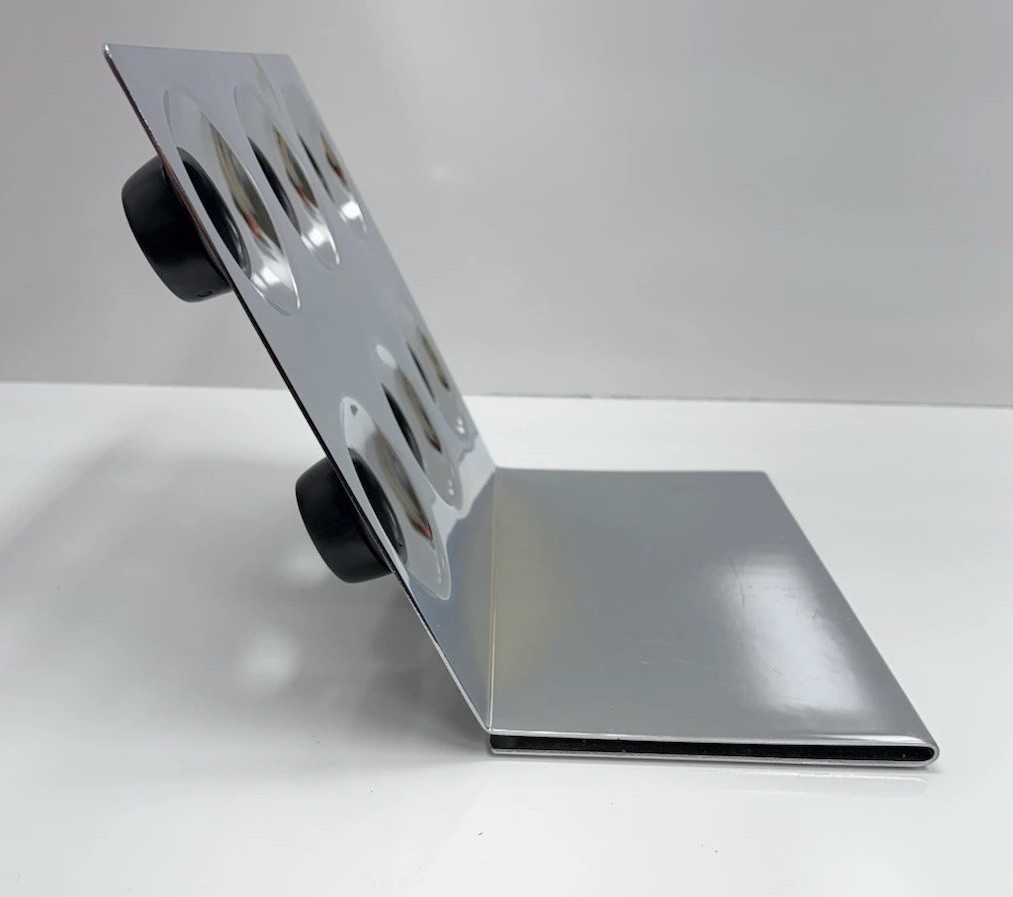 Vintage Mid Century 1960s 70s Geometric Free Floating Chrome Wine Rack Holder