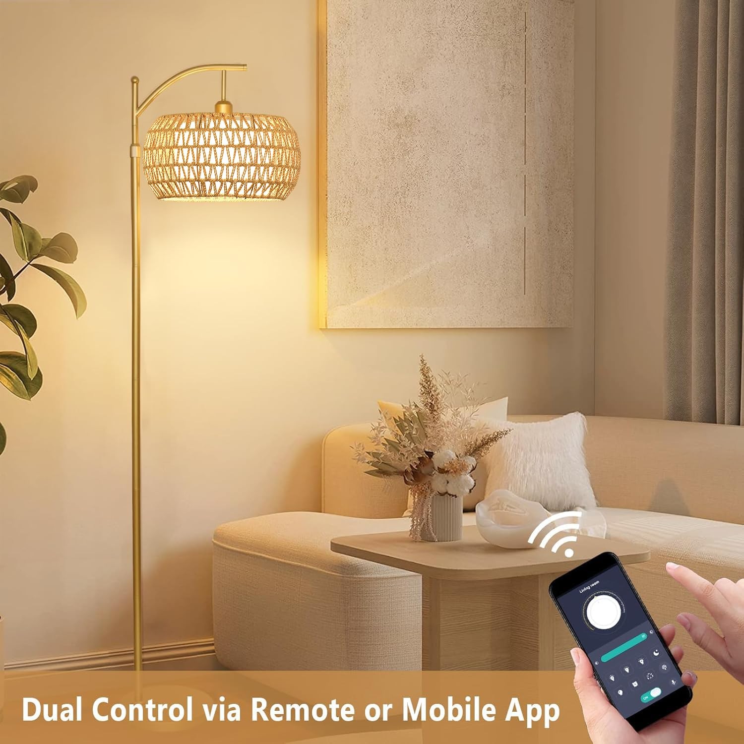 Gold Floor Lamp for Living Room with 3 Color 12.2 inch, gold-cydariform