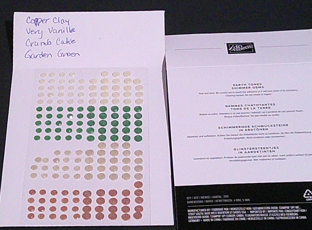 Stampin' Up! Earth Tones Shimmer Gem, retired, partial package