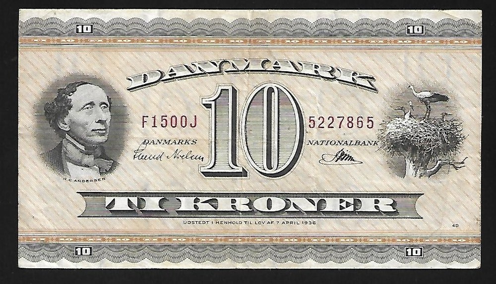Denmark - 10 Kroner (Replacement) Note - P44r4 (1950) VF