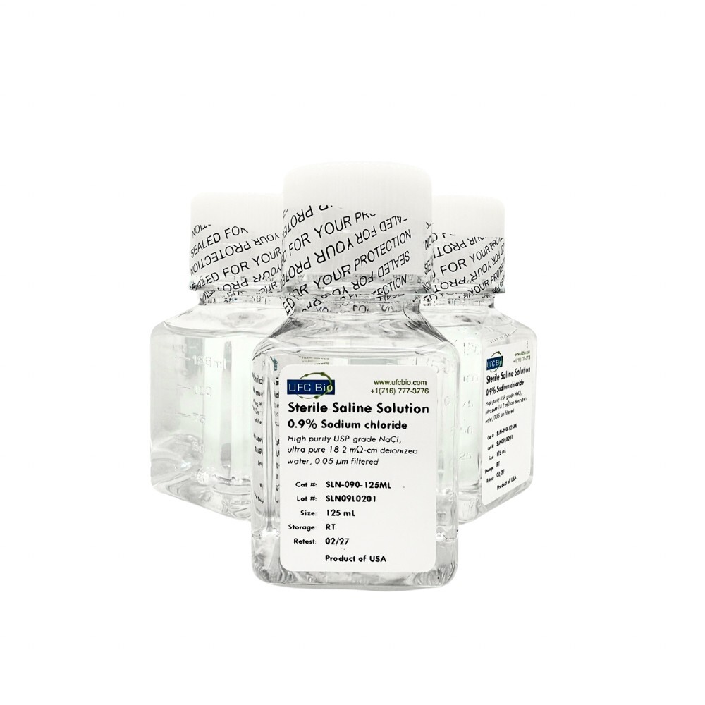 0.9% Normal Saline Solution - Sterile - Four Pack: 4x125mL (500mL Total)