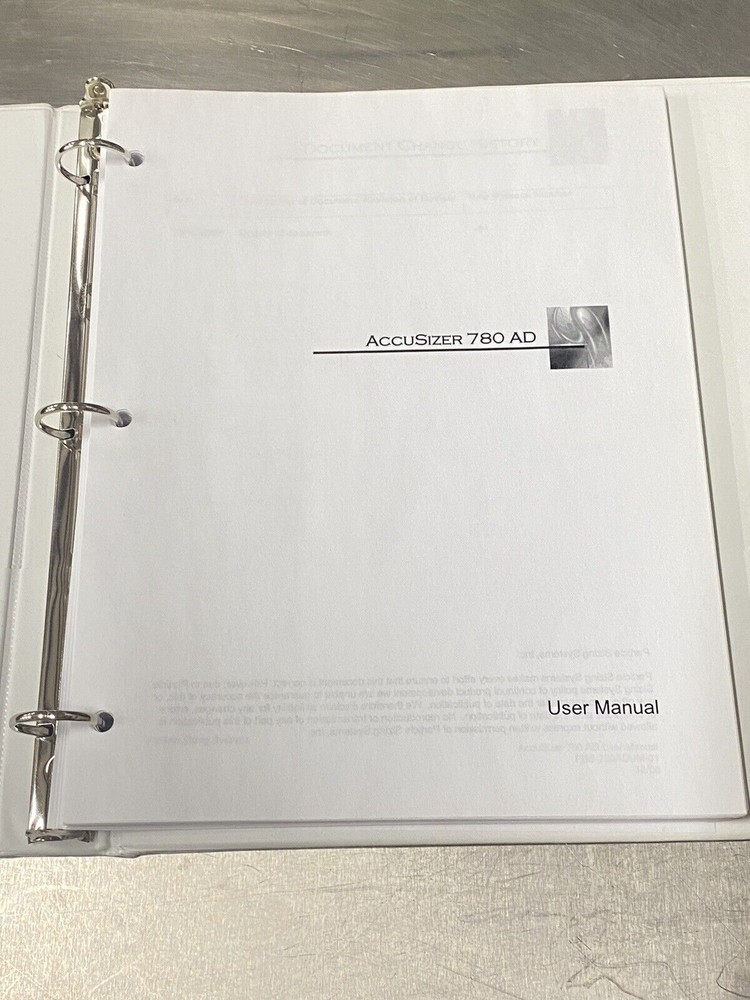 Accusizer 780 AD PSS-780ADUM-01 - Users Guide / Instructions Manual