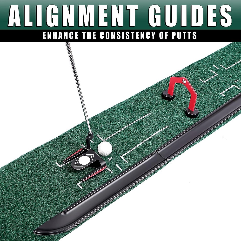 Indoor Golf Putting Mat Auto Ball Return Golf Practice Training Grass Mat Tracks