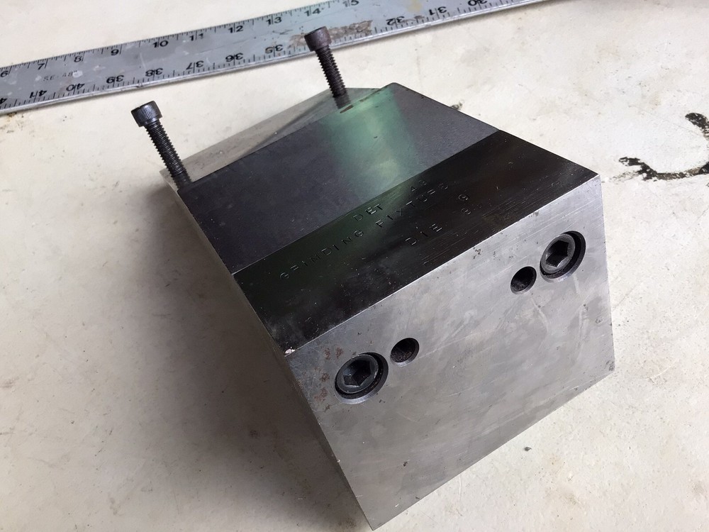 Toolmakers Grinding Fixture, Approx 14 Degrees, 8” High, 4” Wide, Surface Grind