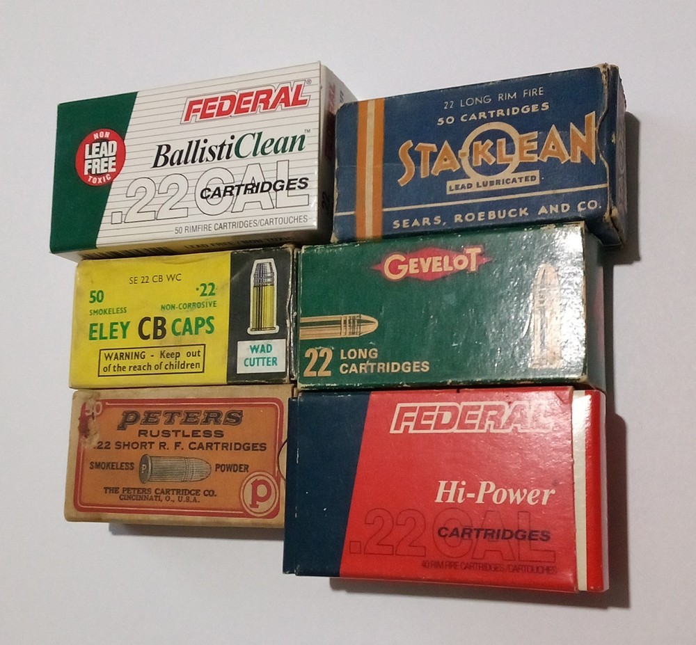Empty Lot Of .22 Ammo Boxes 6 Different