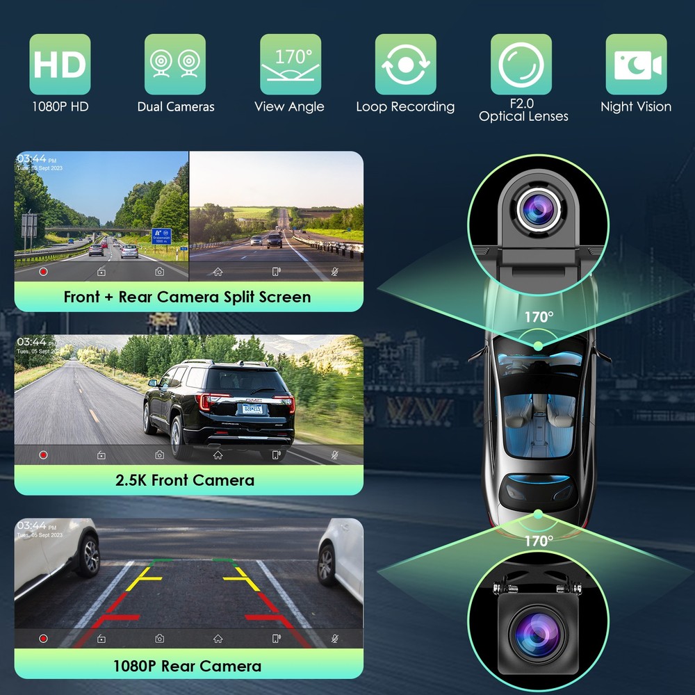 Aphqua 9.3In Bluetooth Car Stereo Wireless Carplay Android Auto With Dash Camera