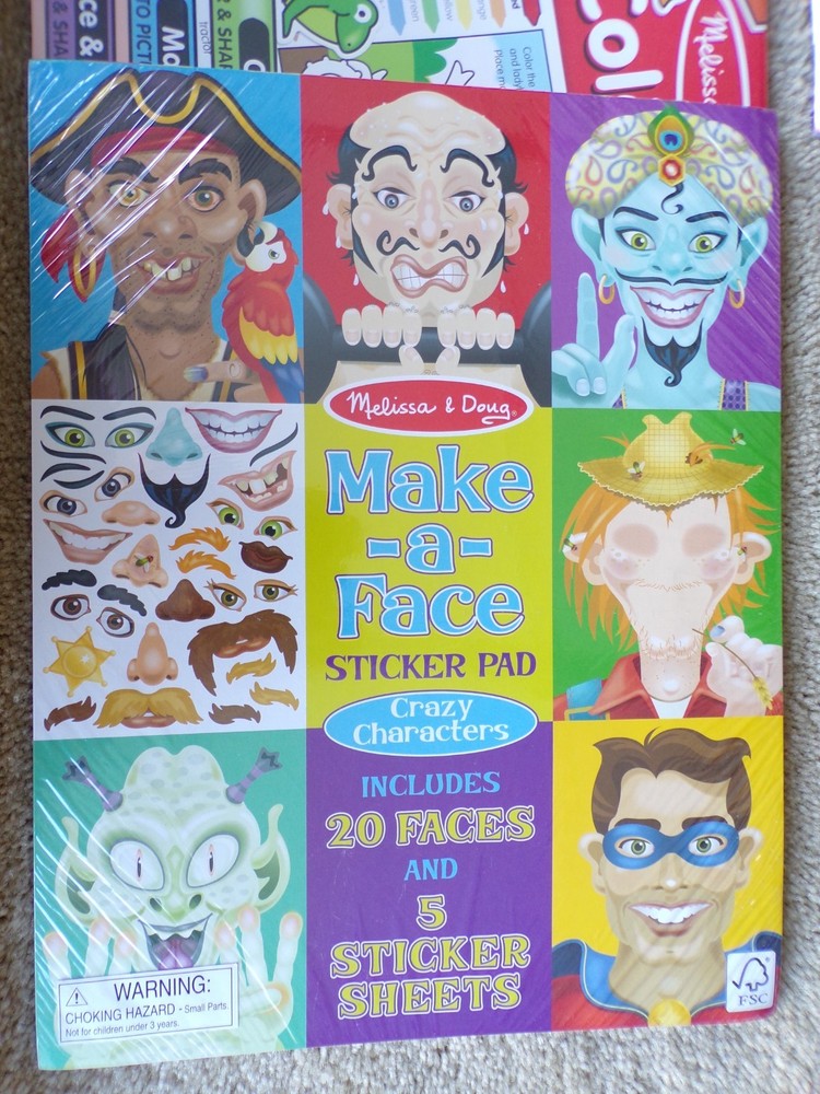 4 pads - Melissa & Doug Reusable Sticker Pads Assorted Stickers @hS