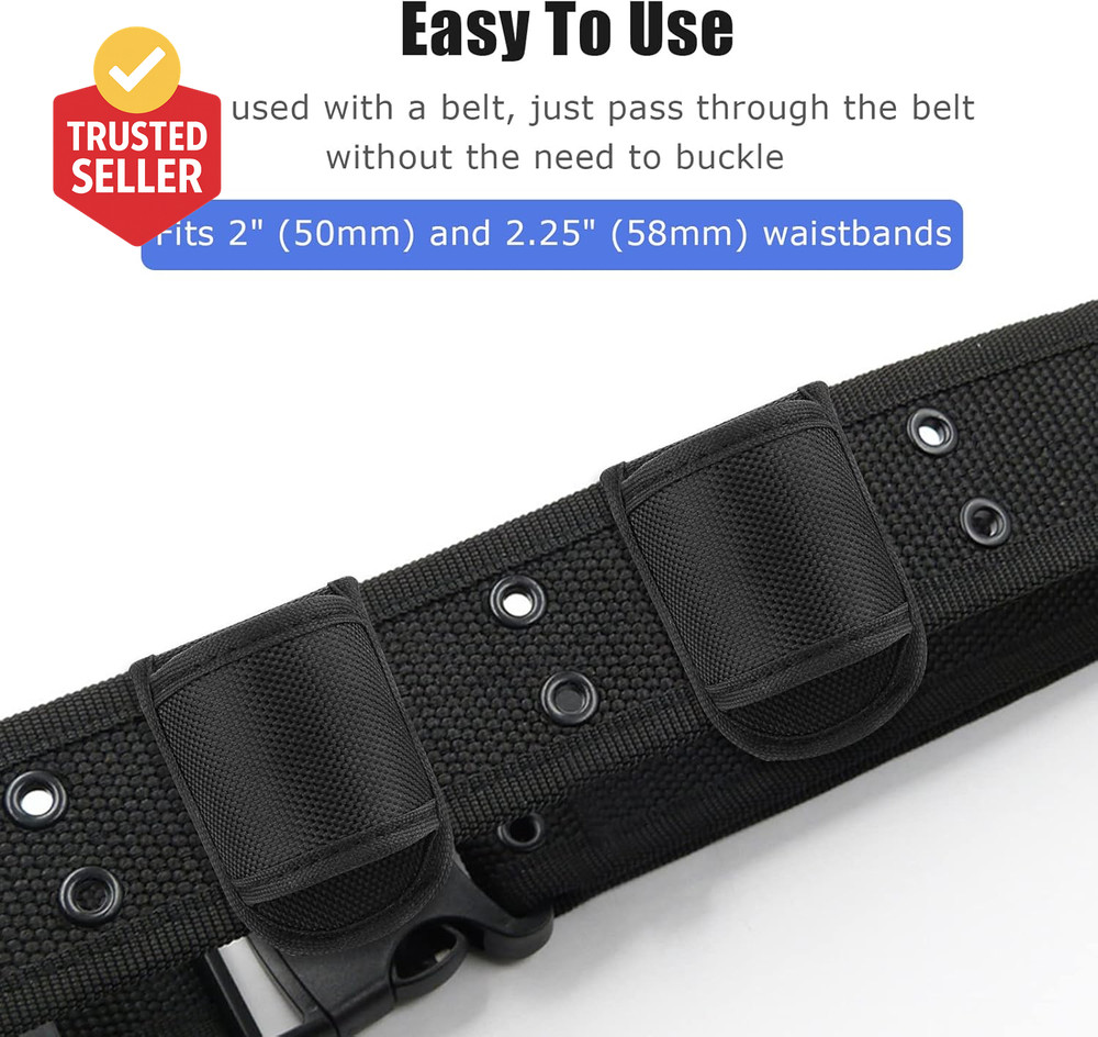 Flashlight Holster for Duty Belt, Open Top D Cell Compact Light Holder Case, Nyl
