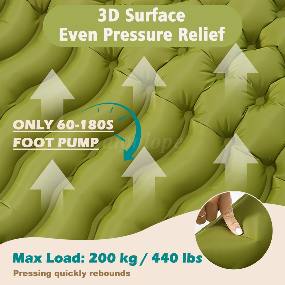 Double Sleeping Pad For Ultralight Camping Compact Inflatable Portable Mat