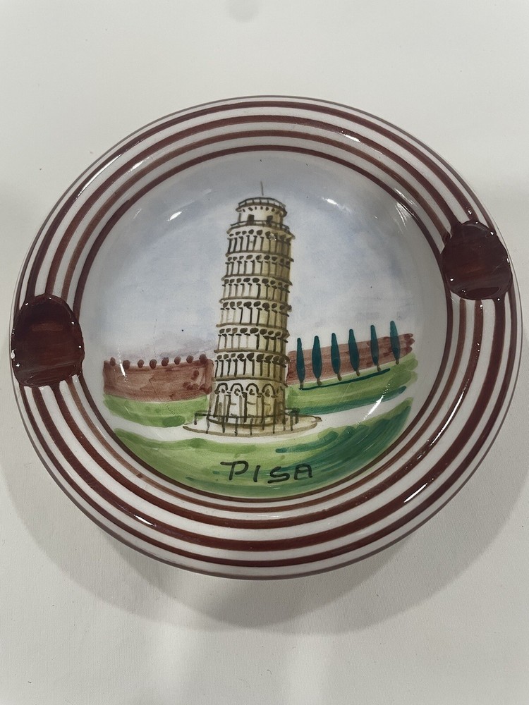 Pisa Ceramic Ashtray painted Italy leaning tower