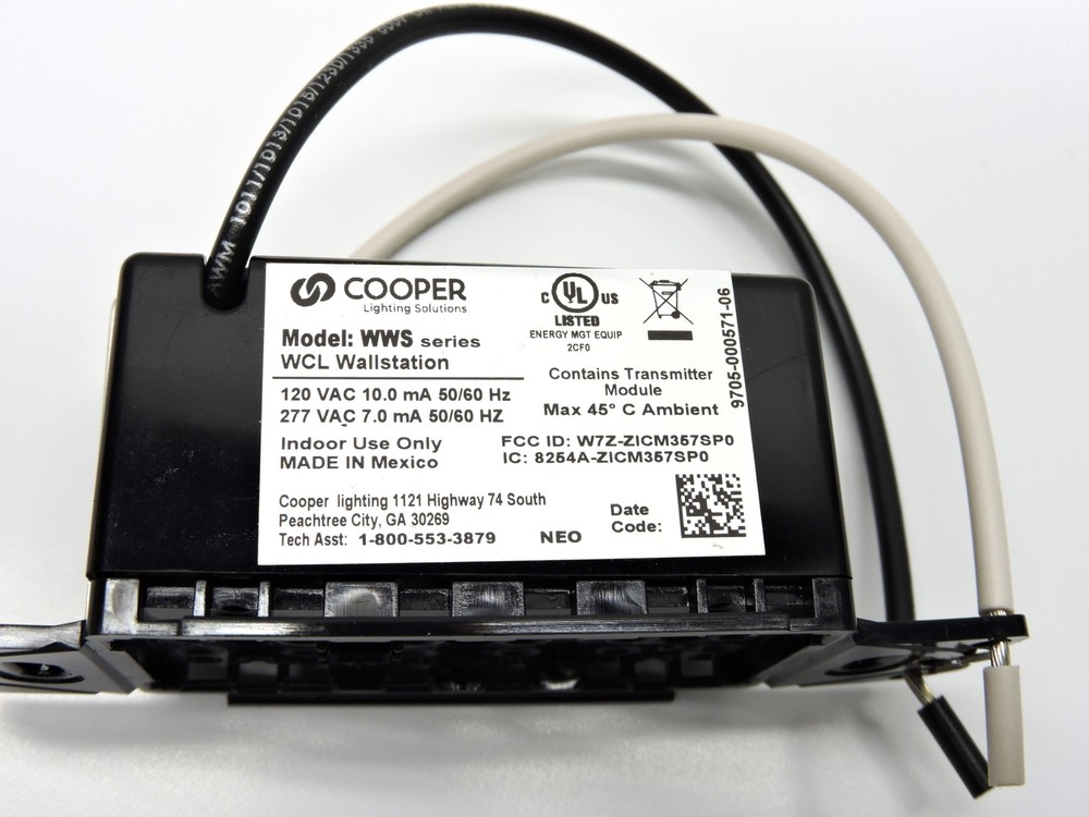 Cooper Lighting Solutions WWS Series WCL Wall Station Contains Transmitter Modul
