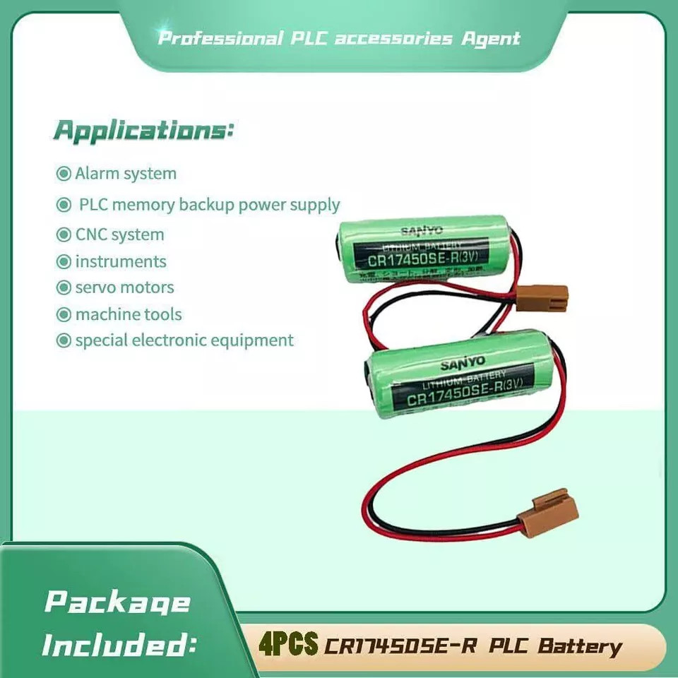 Lot CR17450SE-R 3V 2500mAh PLC Battery For FANUC A98L-0031-0012 CNC with Plug US