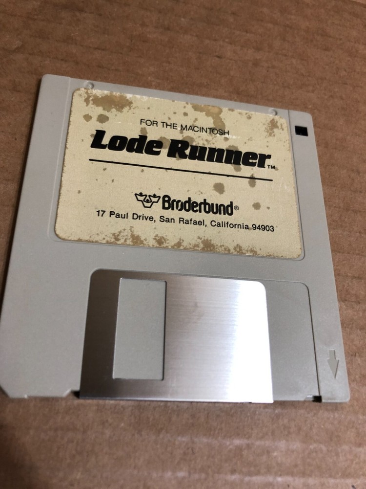 Macintosh Lode Runner - Broderbund Software - RARE - Tested & Works! floppy disk