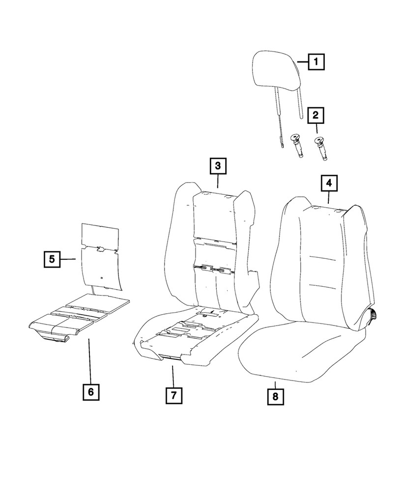 Genuine Mopar Front Seat Back Cover Right 6KJ16YSAAA